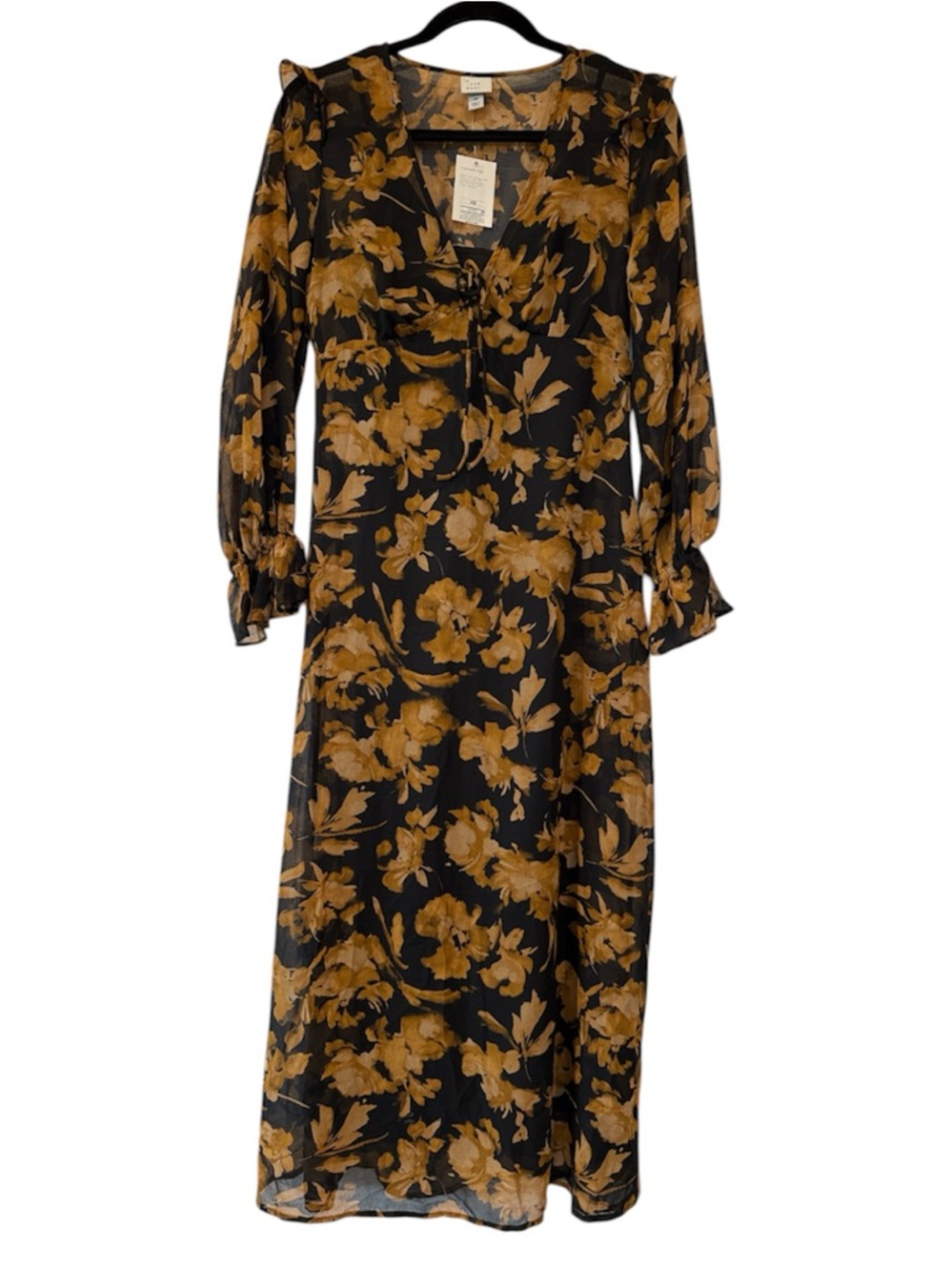 a new day Black & Mustard Floral Maxi Dress